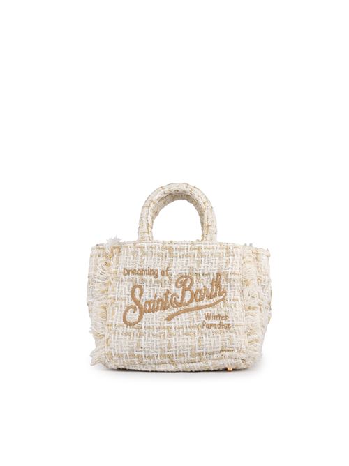 Borsa Vanity Mini in tweed bianco Mc2 Saint Barth | VANITY MINI CLASSIC00242G TWEED 10OR EMB